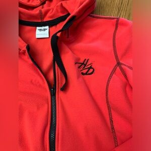 Lightweight, fleece, water resistant fitted jacket!  Very good condition!